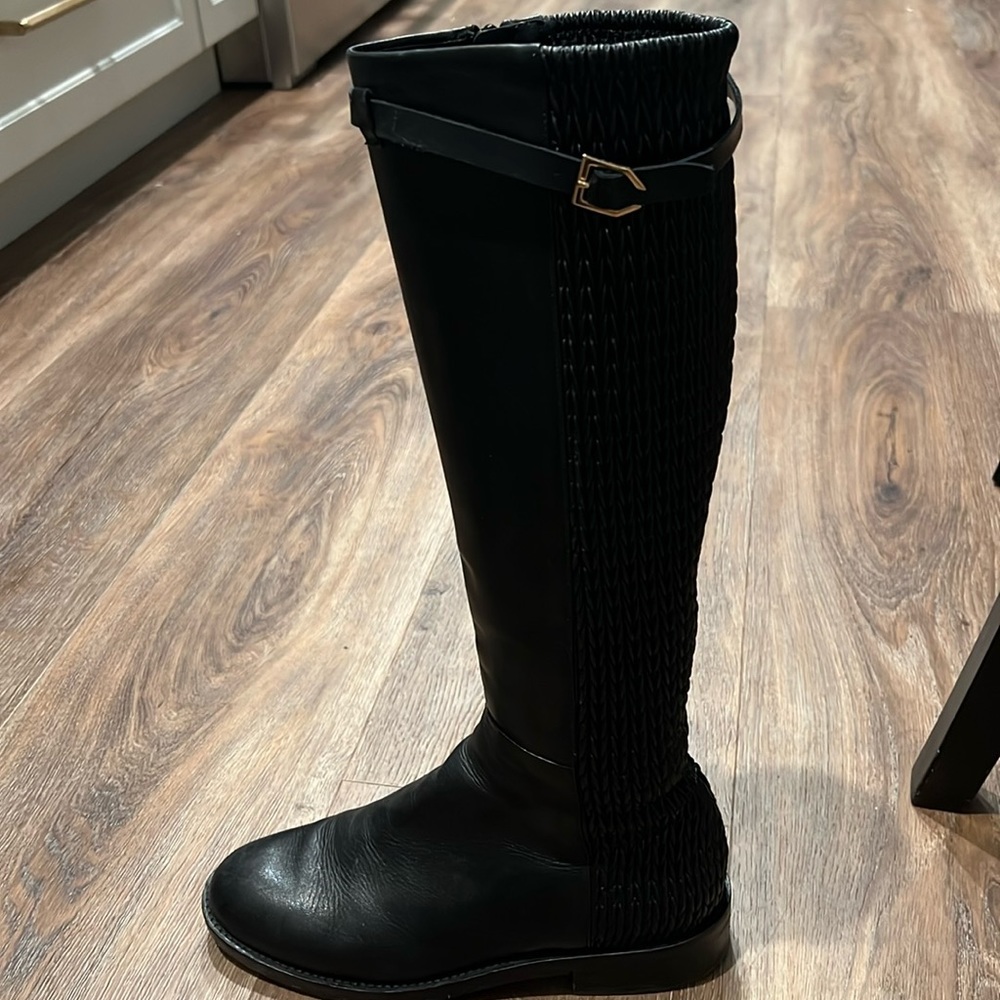 Cole Haan black leather knee boots